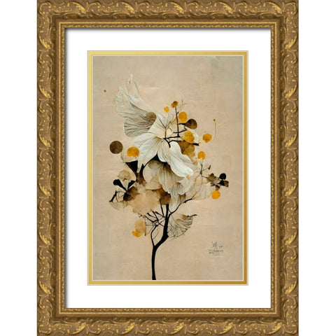 Golden Seed Gold Ornate Wood Framed Art Print with Double Matting by Treechild