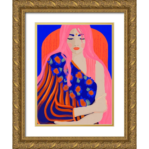 The Inner Peace Gold Ornate Wood Framed Art Print with Double Matting by Treechild