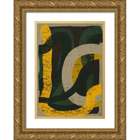 Jungle At Day Gold Ornate Wood Framed Art Print with Double Matting by Treechild