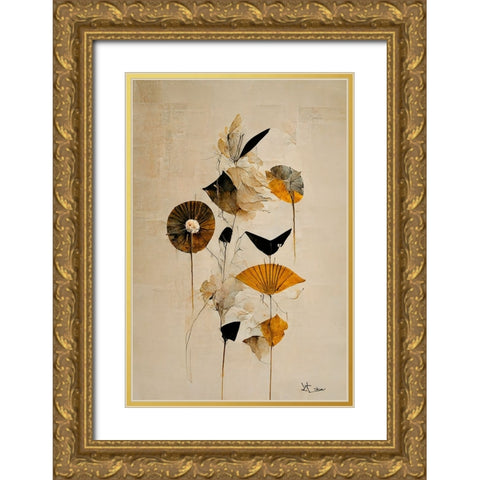 Kukkia Gold Ornate Wood Framed Art Print with Double Matting by Treechild