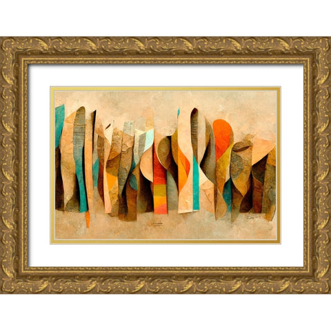 Scrolls Gold Ornate Wood Framed Art Print with Double Matting by Treechild