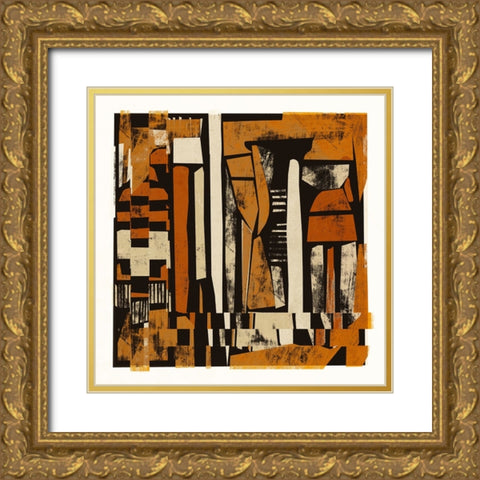 Small Pieces Gold Ornate Wood Framed Art Print with Double Matting by Treechild