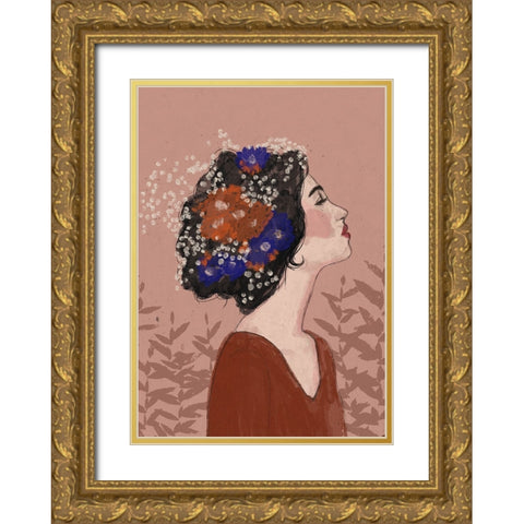 Summer Night Gold Ornate Wood Framed Art Print with Double Matting by Treechild