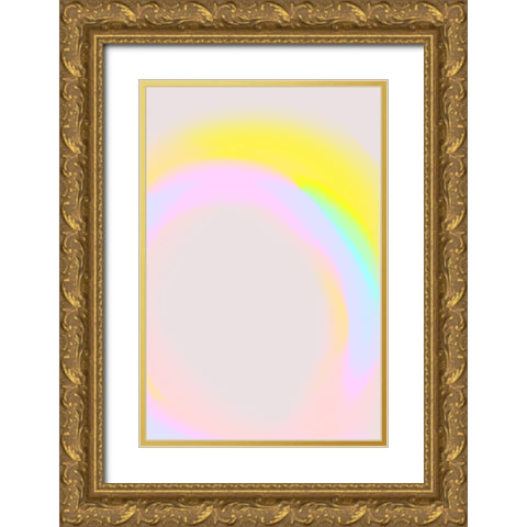 Space No 7 Gold Ornate Wood Framed Art Print with Double Matting by Treechild