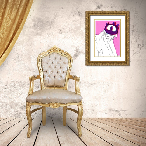 The Fallen King Gold Ornate Wood Framed Art Print with Double Matting by Treechild