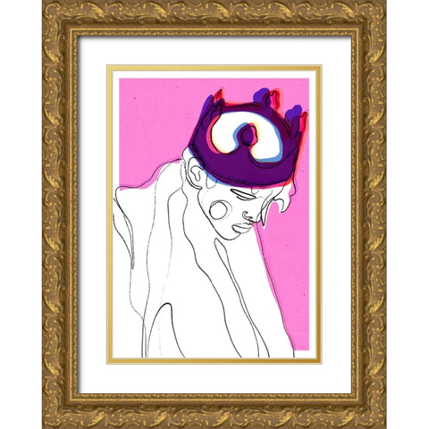 The Fallen King Gold Ornate Wood Framed Art Print with Double Matting by Treechild