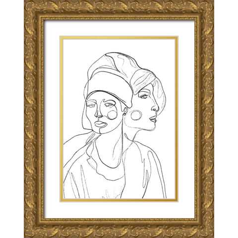Then And Now Gold Ornate Wood Framed Art Print with Double Matting by Treechild