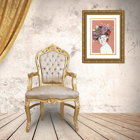 The Scent Of Flowers Gold Ornate Wood Framed Art Print with Double Matting by Treechild
