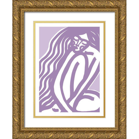 The Silence (Purple) Gold Ornate Wood Framed Art Print with Double Matting by Treechild