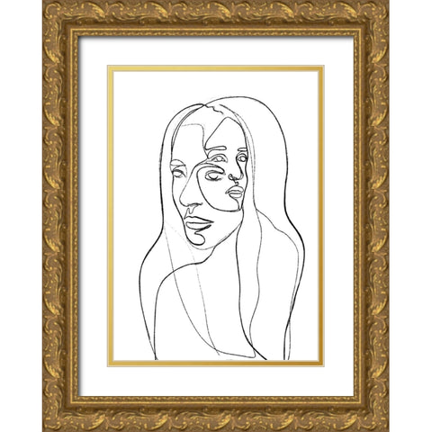 Thoughts Gold Ornate Wood Framed Art Print with Double Matting by Treechild