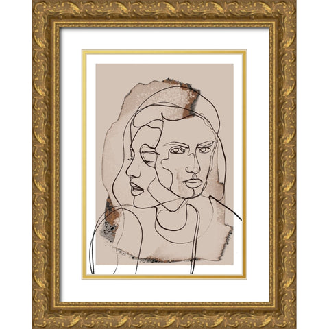 Time Whispers Gold Ornate Wood Framed Art Print with Double Matting by Treechild