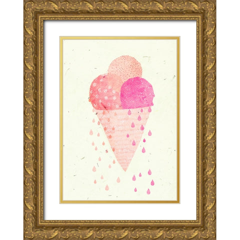 Yummy Ice Gold Ornate Wood Framed Art Print with Double Matting by Treechild