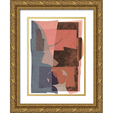 The Kiss Gold Ornate Wood Framed Art Print with Double Matting by Treechild