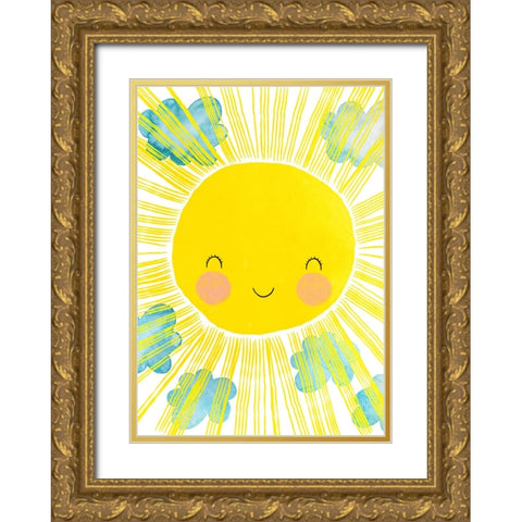 Matahari Gold Ornate Wood Framed Art Print with Double Matting by Treechild