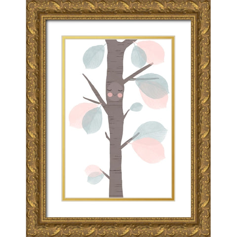 Little Tree Gold Ornate Wood Framed Art Print with Double Matting by Treechild