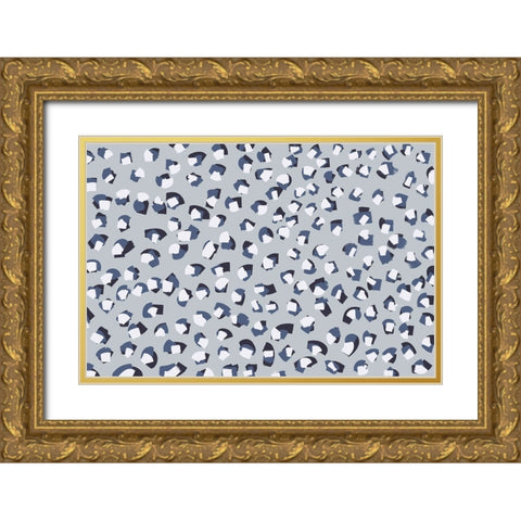 Moving Strokes Square Gold Ornate Wood Framed Art Print with Double Matting by Treechild