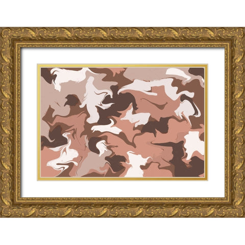 Mixed Pastel Colors Square Gold Ornate Wood Framed Art Print with Double Matting by Treechild