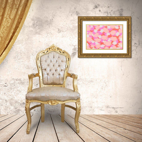 Colorful Thick Stokes PAttern Gold Ornate Wood Framed Art Print with Double Matting by Treechild