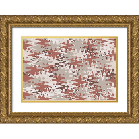 Liquid Pastel Colors Pattern Gold Ornate Wood Framed Art Print with Double Matting by Treechild