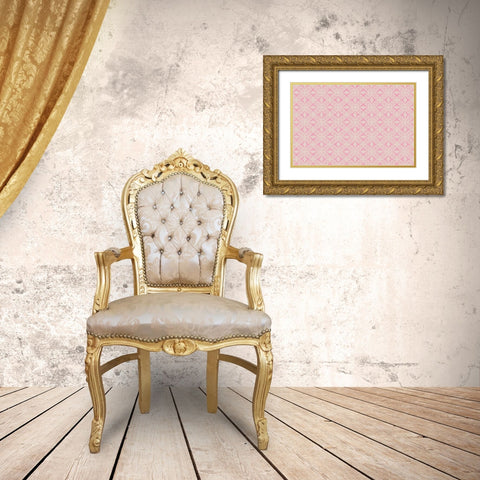 Pastel Symmetrical Pattern Gold Ornate Wood Framed Art Print with Double Matting by Treechild