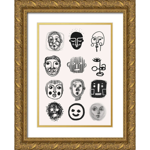 Twelve Gold Ornate Wood Framed Art Print with Double Matting by Treechild