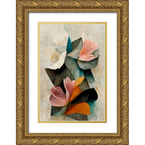 Grow Gold Ornate Wood Framed Art Print with Double Matting by Treechild