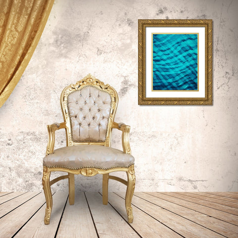 Teally Ripple Gold Ornate Wood Framed Art Print with Double Matting by Mann, Tara