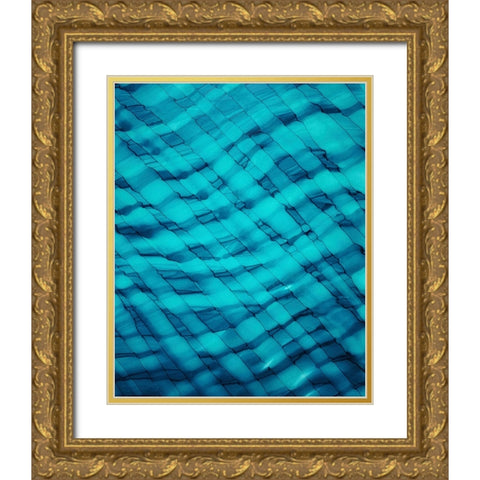 Teally Ripple Gold Ornate Wood Framed Art Print with Double Matting by Mann, Tara