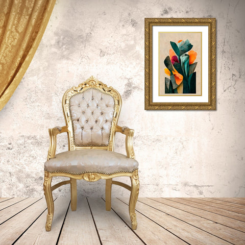In My Garden Gold Ornate Wood Framed Art Print with Double Matting by Treechild