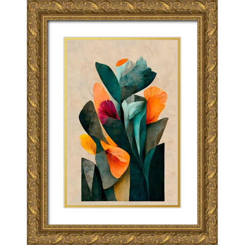 In My Garden Gold Ornate Wood Framed Art Print with Double Matting by Treechild