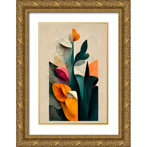 In The Garden Gold Ornate Wood Framed Art Print with Double Matting by Treechild