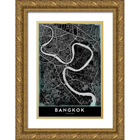 Bangkok Gold Ornate Wood Framed Art Print with Double Matting by StudioSix