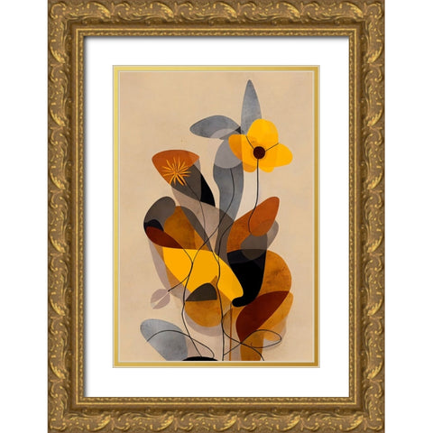 In My Summer Garden Gold Ornate Wood Framed Art Print with Double Matting by Treechild