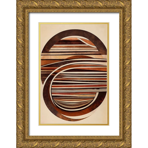 Curved Wood Gold Ornate Wood Framed Art Print with Double Matting by Treechild