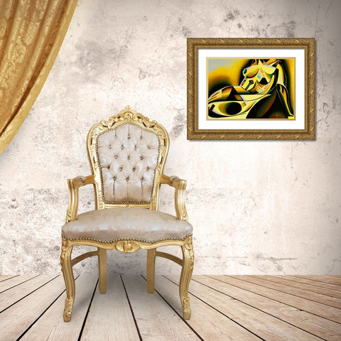 Golden - 18-05-22 Gold Ornate Wood Framed Art Print with Double Matting by Akkers, Corne