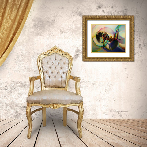 Roundism - 02-12-14 Gold Ornate Wood Framed Art Print with Double Matting by Akkers, Corne