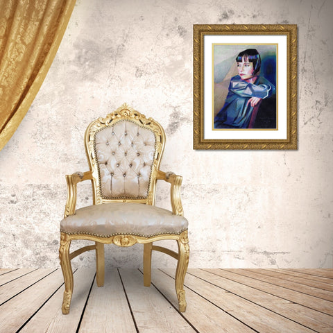 Louise Brooks - 21-10-22 Gold Ornate Wood Framed Art Print with Double Matting by Akkers, Corne