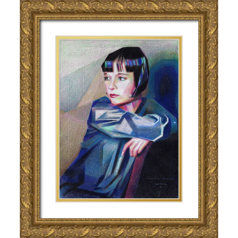 Louise Brooks - 21-10-22 Gold Ornate Wood Framed Art Print with Double Matting by Akkers, Corne