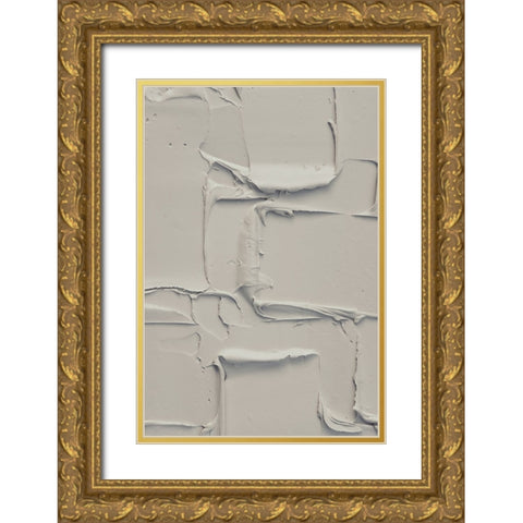 Mud Texture 13 Beige Gold Ornate Wood Framed Art Print with Double Matting by Pictufy Studio III