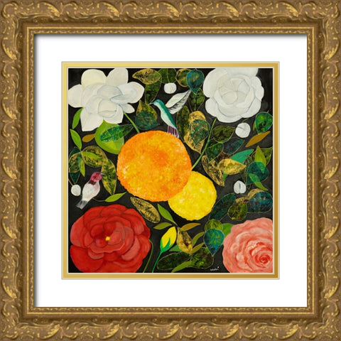 Marigold Gold Ornate Wood Framed Art Print with Double Matting by Ri, Isabelle
