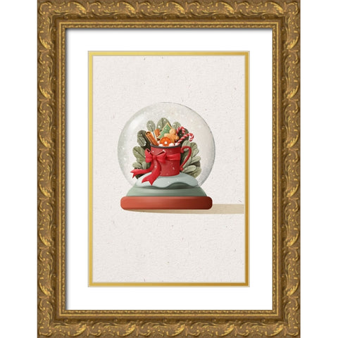 Crystal Ball Gold Ornate Wood Framed Art Print with Double Matting by Thai, Xuan