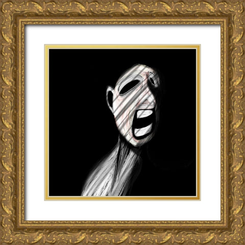 Depretion Gold Ornate Wood Framed Art Print with Double Matting by Jarotdjunaedi