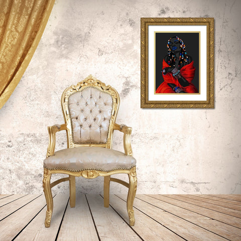 Acodonqua Gold Ornate Wood Framed Art Print with Double Matting by Amihere, Lord