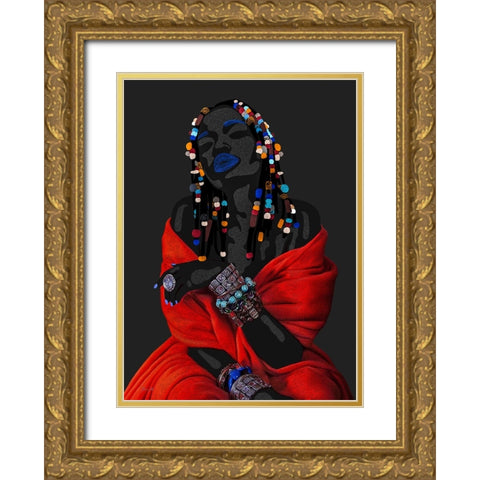 Acodonqua Gold Ornate Wood Framed Art Print with Double Matting by Amihere, Lord