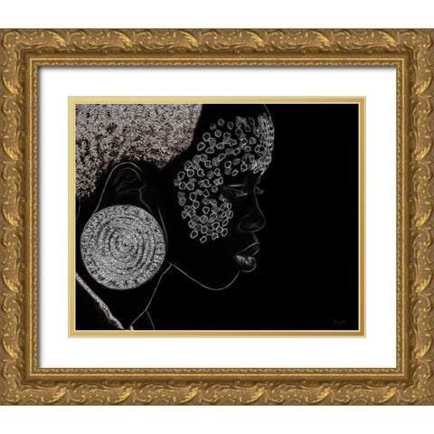 Mursi Girl II Gold Ornate Wood Framed Art Print with Double Matting by Amihere, Lord