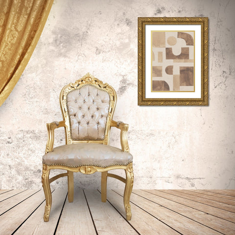 Puzzle #2 Gold Ornate Wood Framed Art Print with Double Matting by Galitsyna, Alisa