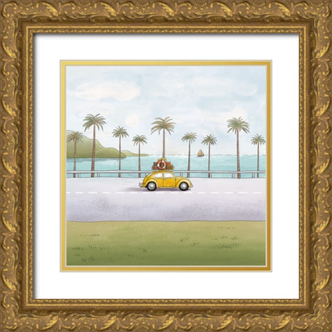 Summer Trip Gold Ornate Wood Framed Art Print with Double Matting by Thai, Xuan
