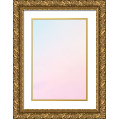 White Pastel Gold Ornate Wood Framed Art Print with Double Matting by Thai, Xuan