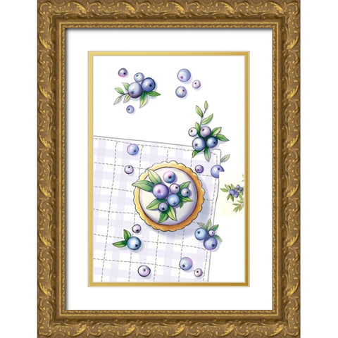 Blueberry Cake Gold Ornate Wood Framed Art Print with Double Matting by Thai, Xuan