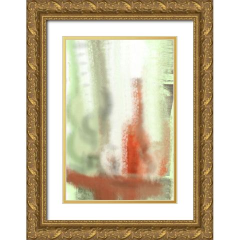 Red Bottle Gold Ornate Wood Framed Art Print with Double Matting by Silva, Dpaulinos
